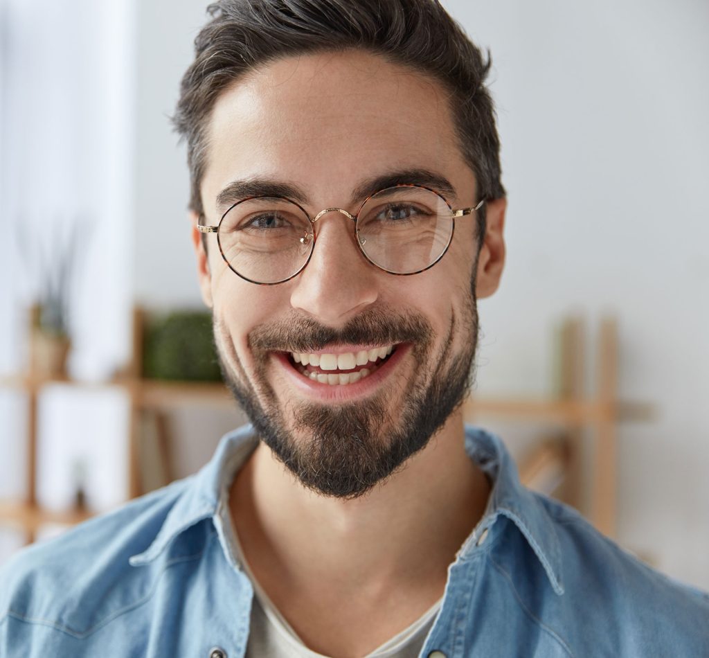 find vision care, a man with glasses